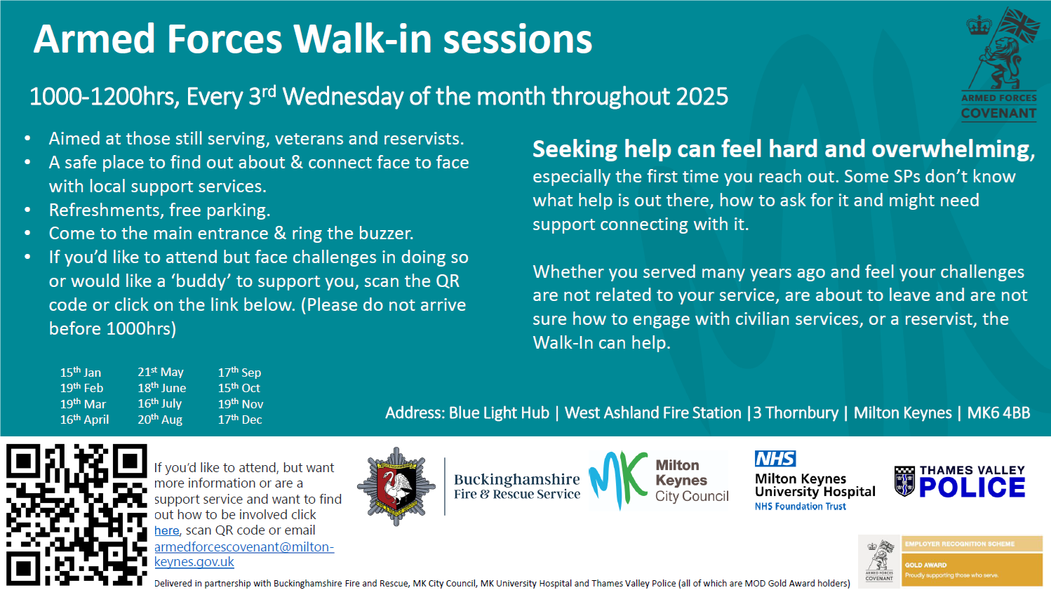 Armed Forces Walk-in sessions
